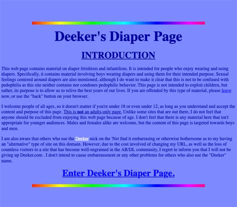 Deeker diaper story  Deeker's Diaper Page